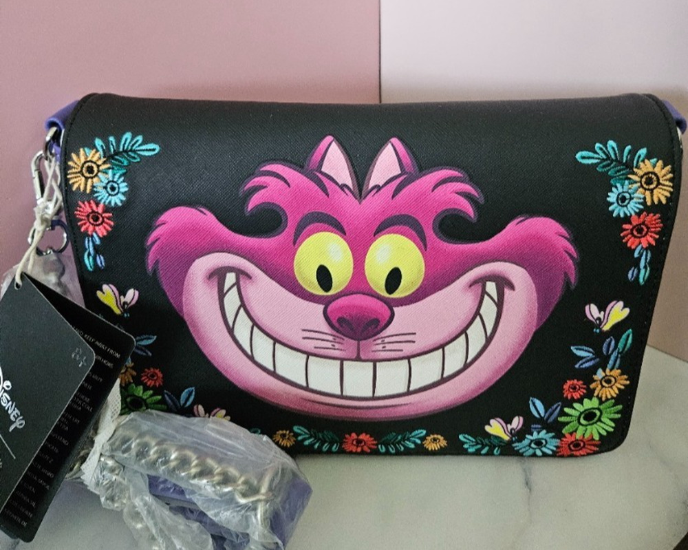 Loungefly Disney Alice In Wonderland Cheshire Cat Floral Crossbody Bag